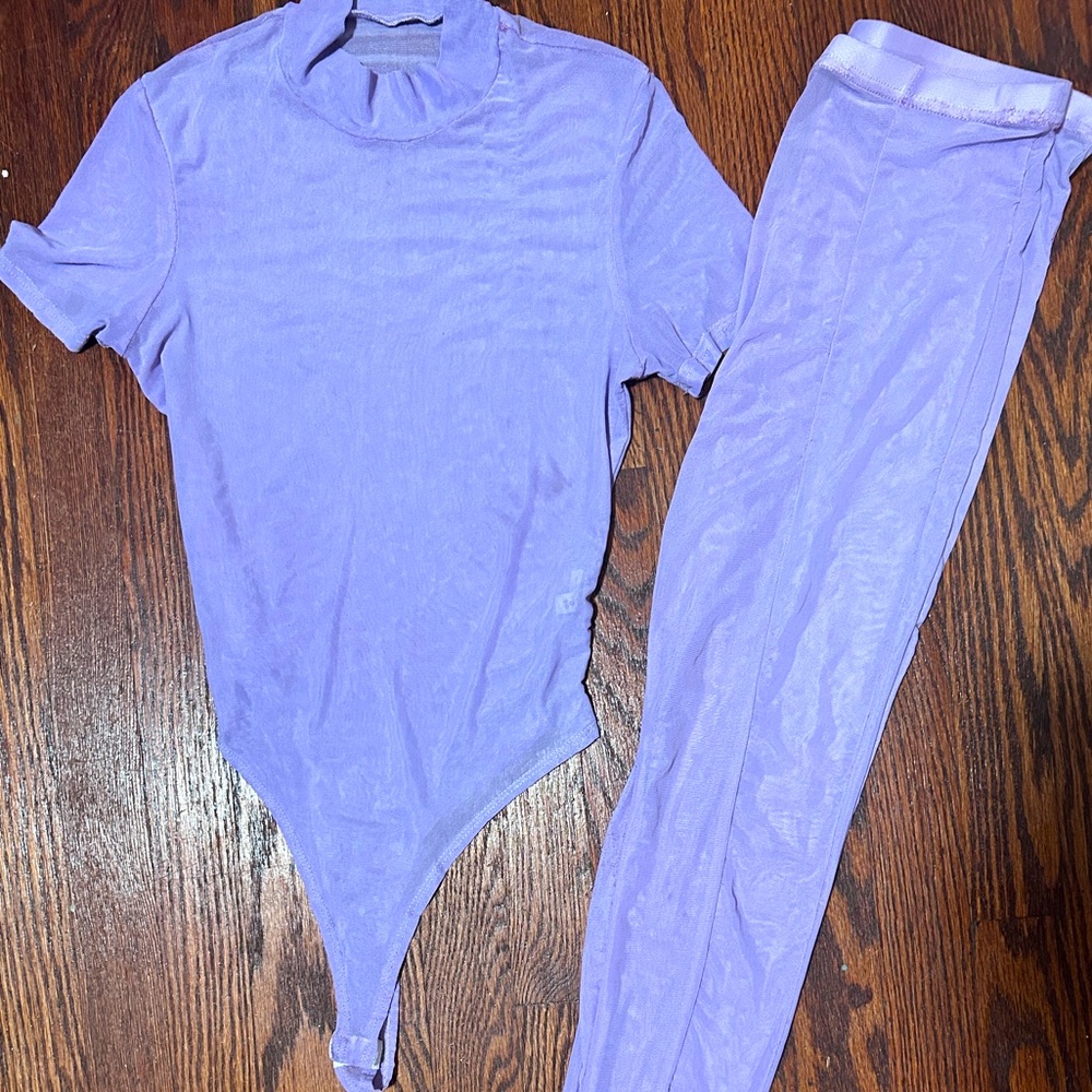 Lavender Bodysuit and Leggings Set
